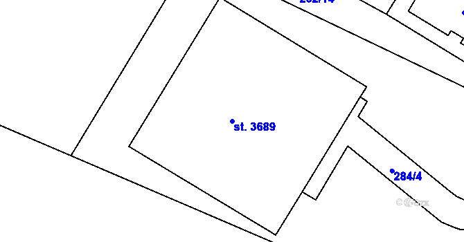 Parcela st. 3689 v KÚ Strakonice, Katastrální mapa