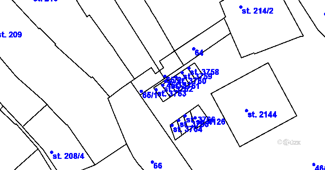 Parcela st. 3762 v KÚ Strakonice, Katastrální mapa