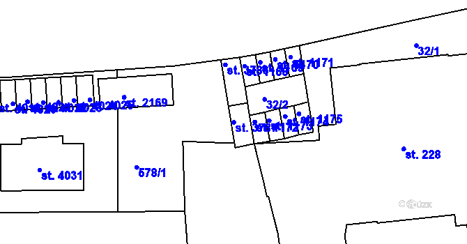 Parcela st. 3787 v KÚ Strakonice, Katastrální mapa