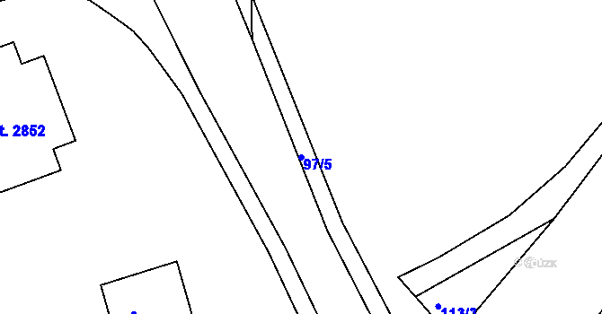 Parcela st. 97/5 v KÚ Strakonice, Katastrální mapa