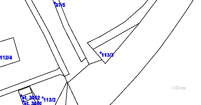 Parcela st. 113/3 v KÚ Strakonice, Katastrální mapa