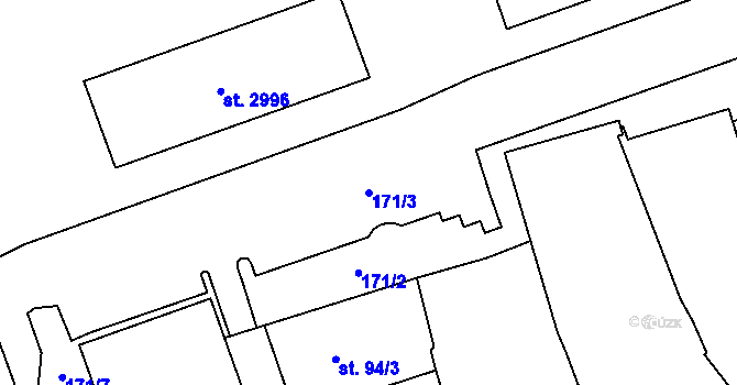 Parcela st. 171/3 v KÚ Strakonice, Katastrální mapa