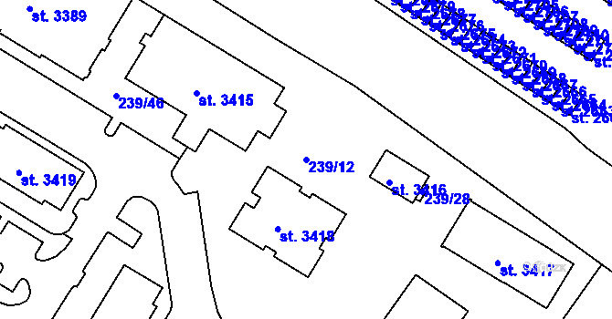 Parcela st. 239/12 v KÚ Strakonice, Katastrální mapa