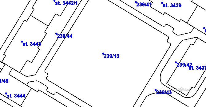 Parcela st. 239/13 v KÚ Strakonice, Katastrální mapa
