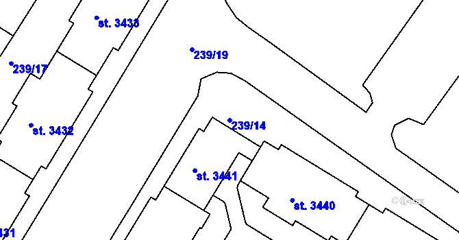 Parcela st. 239/14 v KÚ Strakonice, Katastrální mapa