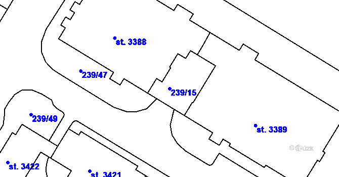 Parcela st. 239/15 v KÚ Strakonice, Katastrální mapa