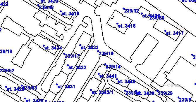 Parcela st. 239/19 v KÚ Strakonice, Katastrální mapa