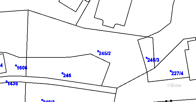 Parcela st. 245/2 v KÚ Strakonice, Katastrální mapa