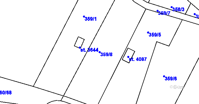Parcela st. 359/8 v KÚ Strakonice, Katastrální mapa