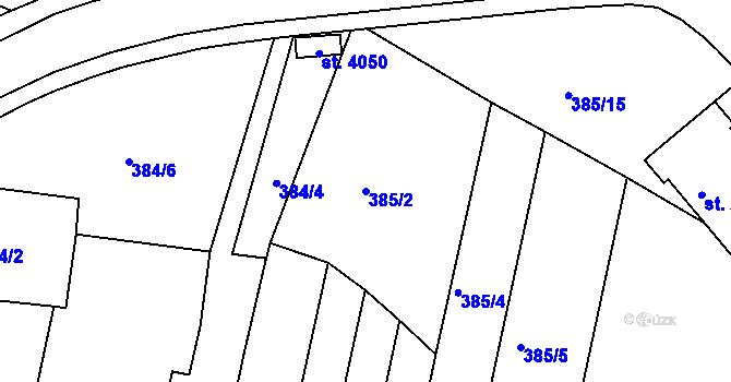 Parcela st. 385/2 v KÚ Strakonice, Katastrální mapa