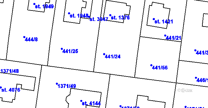 Parcela st. 441/24 v KÚ Strakonice, Katastrální mapa
