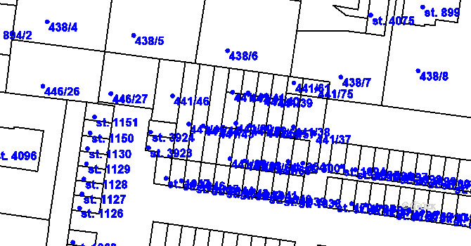 Parcela st. 441/60 v KÚ Strakonice, Katastrální mapa