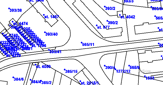 Parcela st. 565/11 v KÚ Strakonice, Katastrální mapa