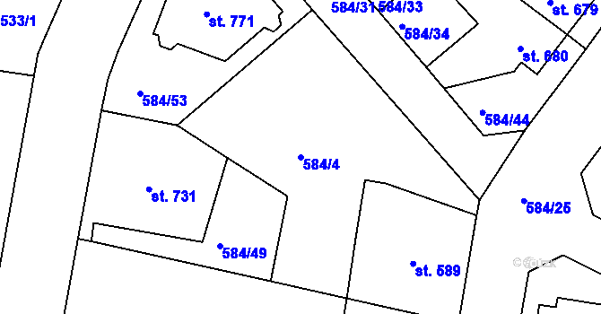 Parcela st. 584/4 v KÚ Strakonice, Katastrální mapa