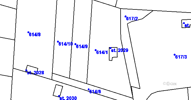 Parcela st. 614/1 v KÚ Strakonice, Katastrální mapa