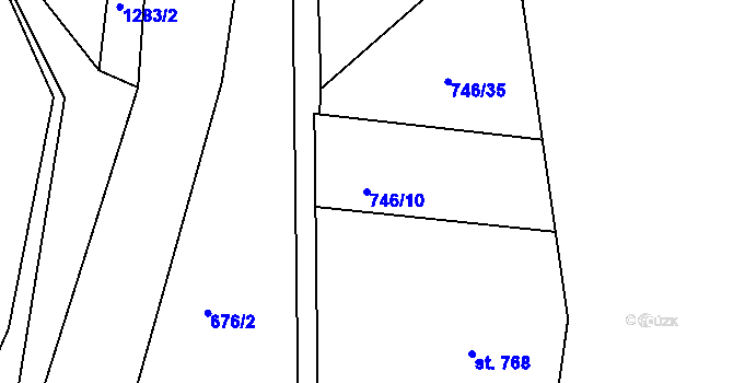 Parcela st. 746/10 v KÚ Strakonice, Katastrální mapa