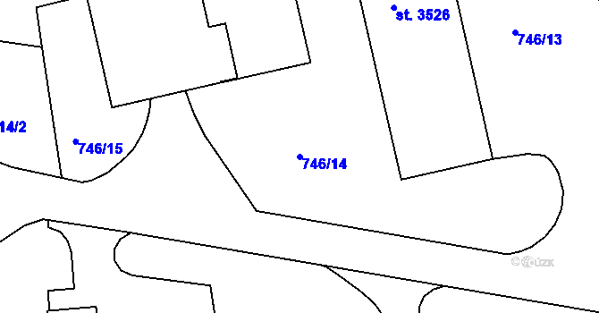 Parcela st. 746/14 v KÚ Strakonice, Katastrální mapa