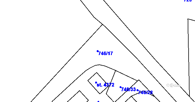 Parcela st. 746/17 v KÚ Strakonice, Katastrální mapa