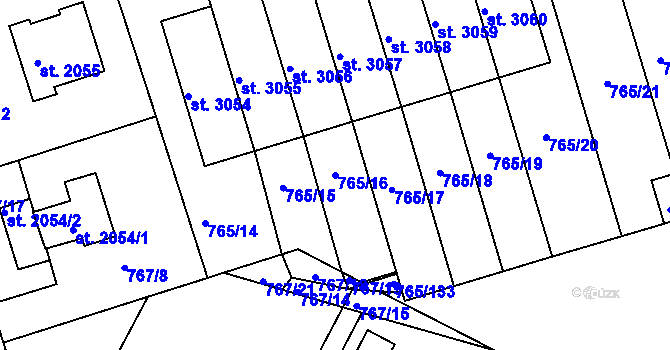 Parcela st. 765/16 v KÚ Strakonice, Katastrální mapa