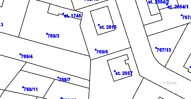 Parcela st. 769/6 v KÚ Strakonice, Katastrální mapa