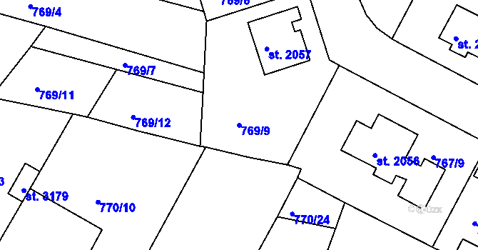 Parcela st. 769/9 v KÚ Strakonice, Katastrální mapa