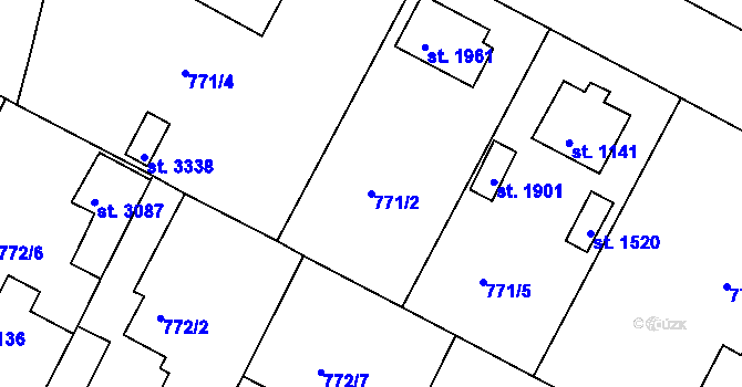 Parcela st. 771/2 v KÚ Strakonice, Katastrální mapa
