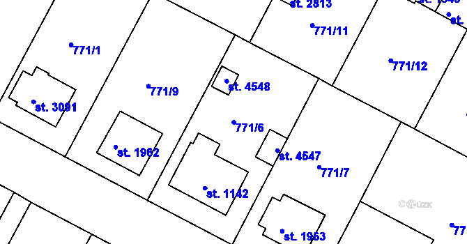 Parcela st. 771/6 v KÚ Strakonice, Katastrální mapa