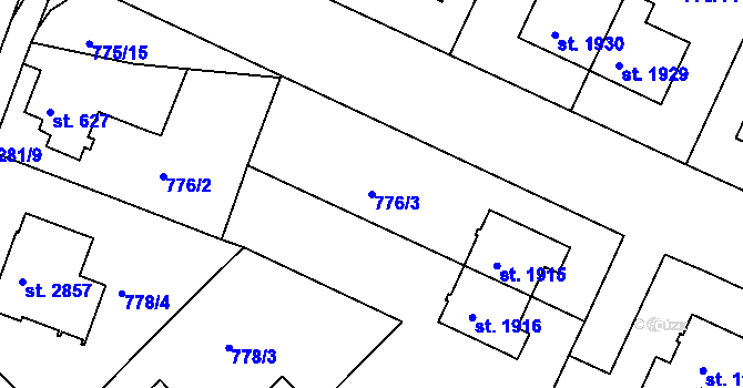 Parcela st. 776/3 v KÚ Strakonice, Katastrální mapa