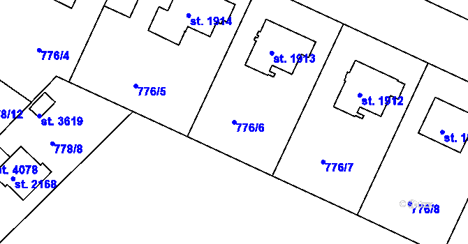 Parcela st. 776/6 v KÚ Strakonice, Katastrální mapa