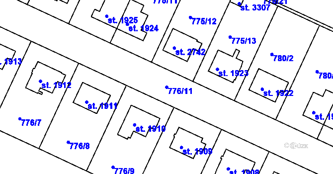 Parcela st. 776/11 v KÚ Strakonice, Katastrální mapa