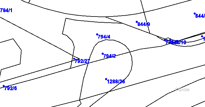 Parcela st. 794/2 v KÚ Strakonice, Katastrální mapa