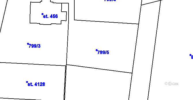 Parcela st. 799/5 v KÚ Strakonice, Katastrální mapa