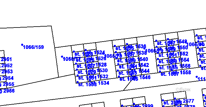 Parcela st. 1066/78 v KÚ Strakonice, Katastrální mapa
