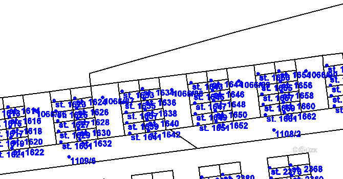 Parcela st. 1066/88 v KÚ Strakonice, Katastrální mapa