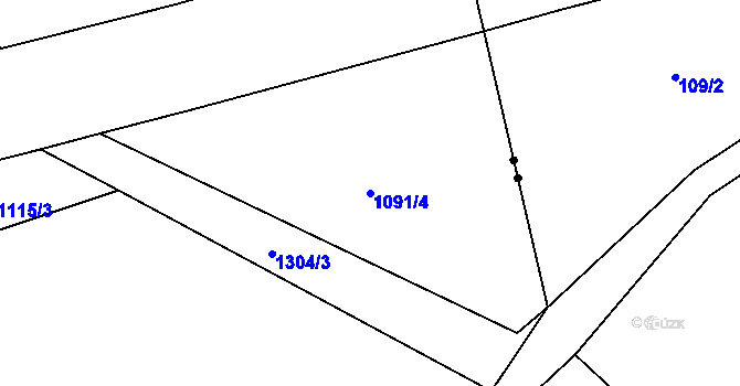 Parcela st. 1091/4 v KÚ Strakonice, Katastrální mapa
