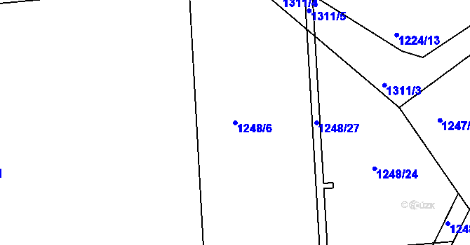 Parcela st. 1248/6 v KÚ Strakonice, Katastrální mapa