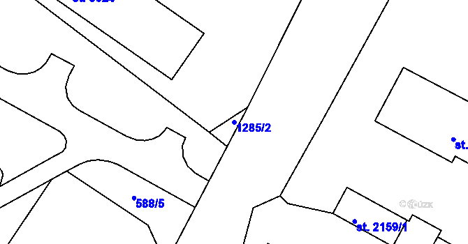 Parcela st. 1285/2 v KÚ Strakonice, Katastrální mapa