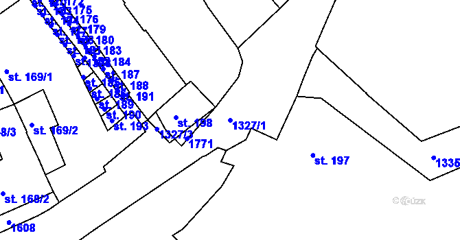 Parcela st. 1327/1 v KÚ Strakonice, Katastrální mapa