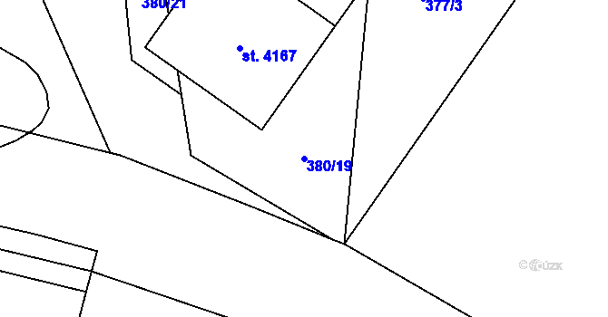 Parcela st. 380/19 v KÚ Strakonice, Katastrální mapa
