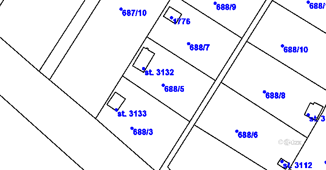 Parcela st. 688/5 v KÚ Strakonice, Katastrální mapa