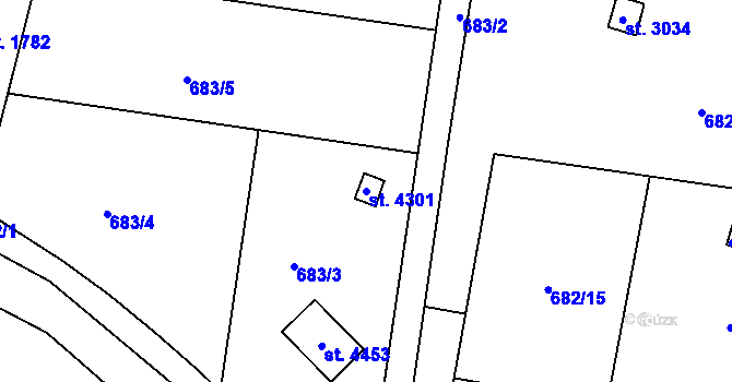 Parcela st. 4301 v KÚ Strakonice, Katastrální mapa