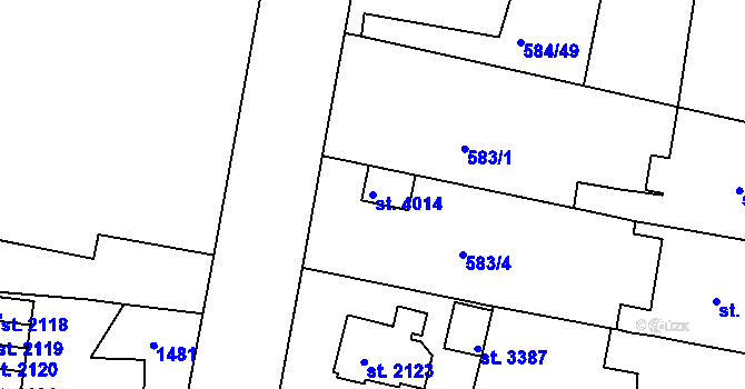 Parcela st. 4014 v KÚ Strakonice, Katastrální mapa