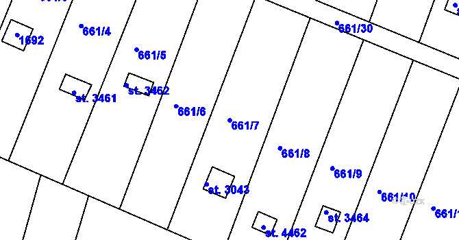 Parcela st. 661/7 v KÚ Strakonice, Katastrální mapa