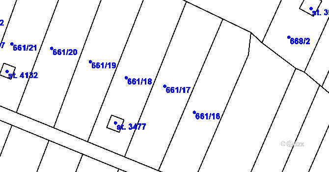 Parcela st. 661/17 v KÚ Strakonice, Katastrální mapa