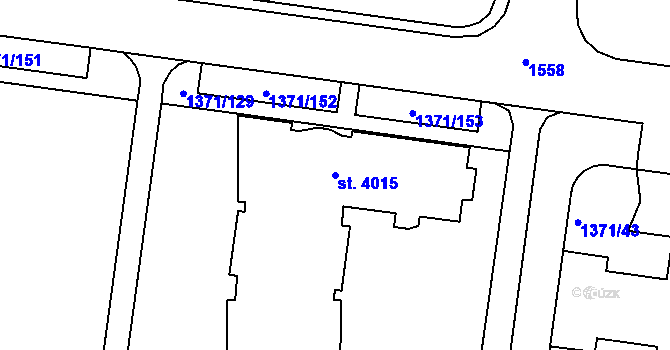 Parcela st. 4015 v KÚ Strakonice, Katastrální mapa