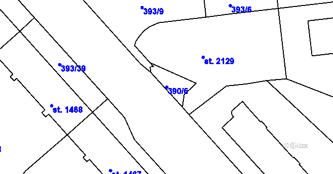 Parcela st. 390/6 v KÚ Strakonice, Katastrální mapa