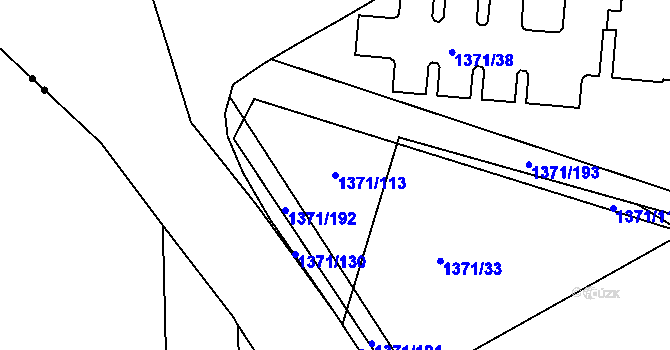 Parcela st. 1371/113 v KÚ Strakonice, Katastrální mapa
