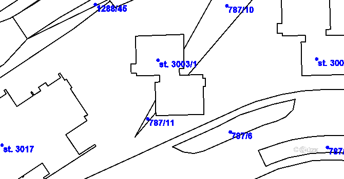 Parcela st. 3003/3 v KÚ Strakonice, Katastrální mapa