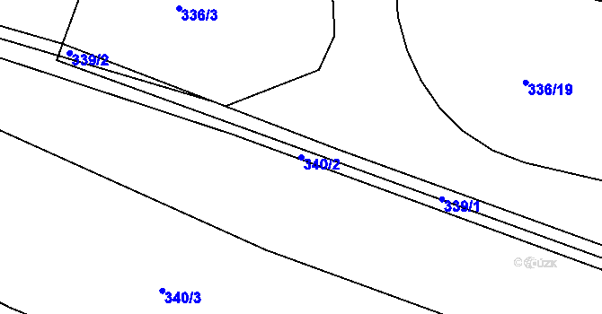 Parcela st. 340/2 v KÚ Strakonice, Katastrální mapa