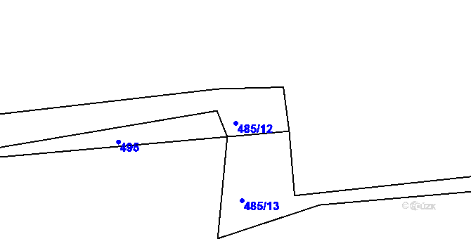 Parcela st. 485/12 v KÚ Strakonice, Katastrální mapa